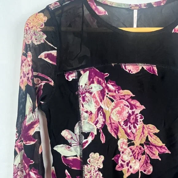 NWT Free People Bettys Garden Top Floral Mesh Large - Picture 2 of 5